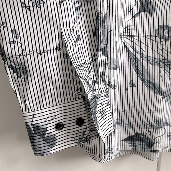 HAGGAR HERITAGE Men’s Cotton Floral Button Down Shirt, Size L - Picture 4 of 9